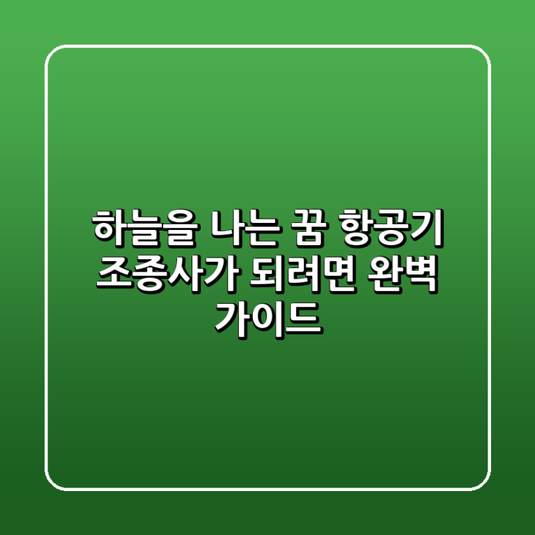 하늘을 나는 꿈 항공기 조종사가 되려면 완벽 가이드