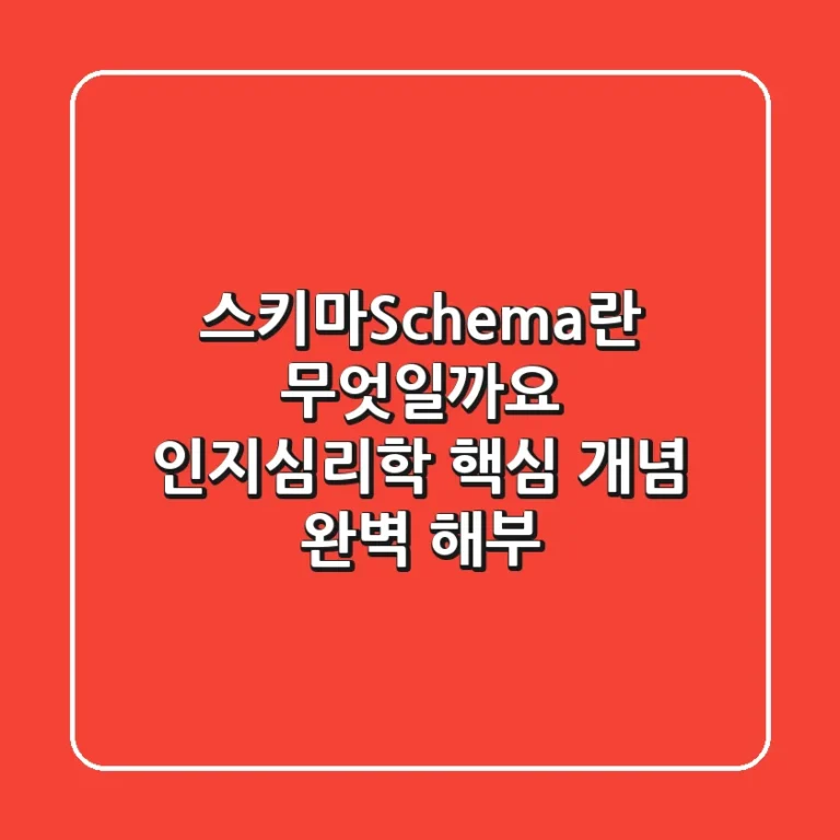 스키마Schema란 무엇일까요 인지심리학 핵심 개념 완벽 해부