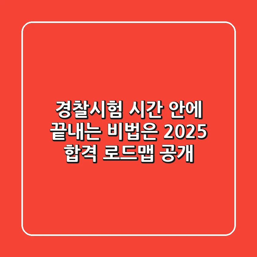 경찰시험, 시간 안에 끝내는 비법은? 2025 합격 로드맵 공개! 👮‍♂️