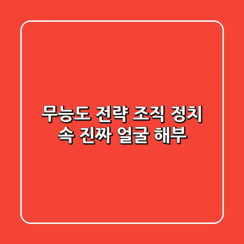 무능도 전략? 조직 정치 속 진짜 얼굴 해부