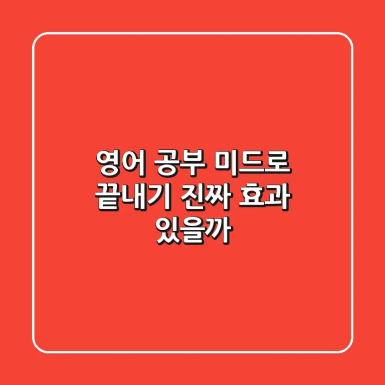 영어 공부, 미드로 끝내기? 진짜 효과 있을까?