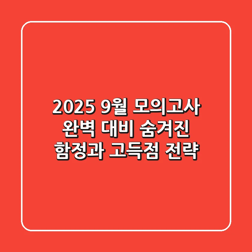 2025 9월 모의고사 완벽 대비: 숨겨진 함정과 고득점 전략