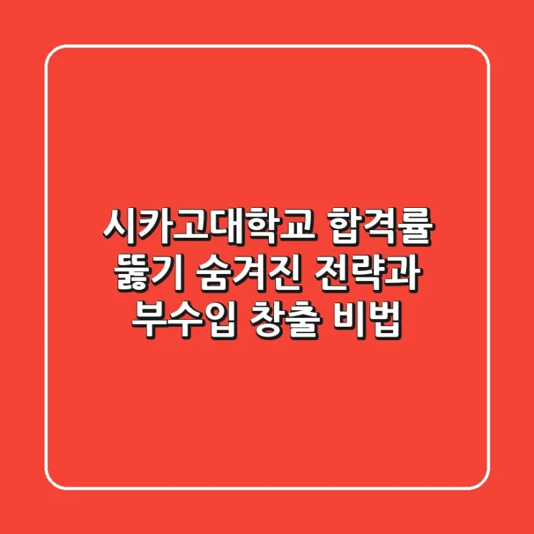시카고대학교 합격률 뚫기: 숨겨진 전략과 부수입 창출 비법