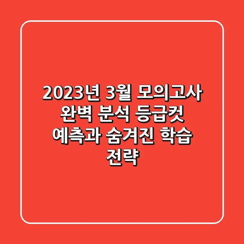 2023년 3월 모의고사 완벽 분석: 등급컷 예측과 숨겨진 학습 전략