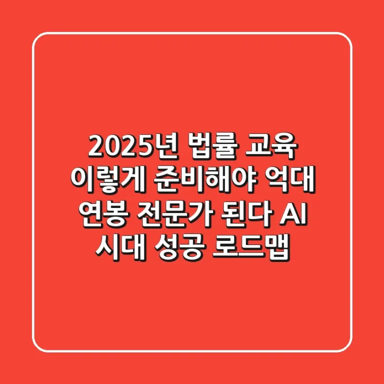 2025년 법률 교육, 이렇게 준비해야 '억대 연봉' 전문가 된다: AI 시대 성공 로드맵
