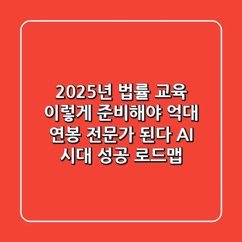 2025년 법률 교육, 이렇게 준비해야 '억대 연봉' 전문가 된다: AI 시대 성공 로드맵