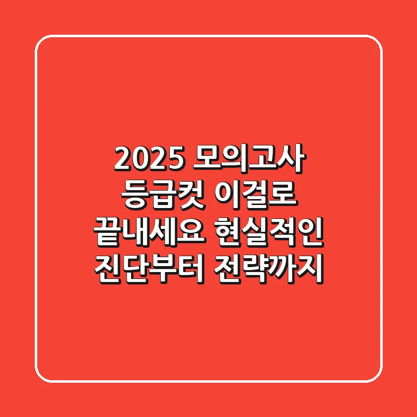 2025 모의고사 등급컷, 이걸로 끝내세요: 현실적인 진단부터 전략까지