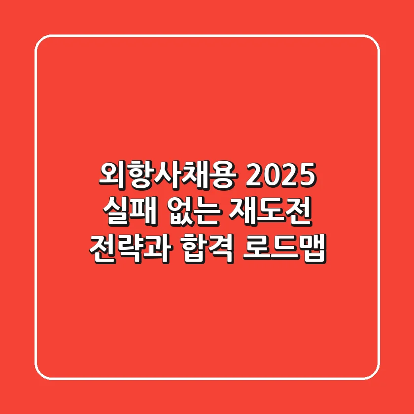 외항사채용, 2025 실패 없는 재도전 전략과 합격 로드맵