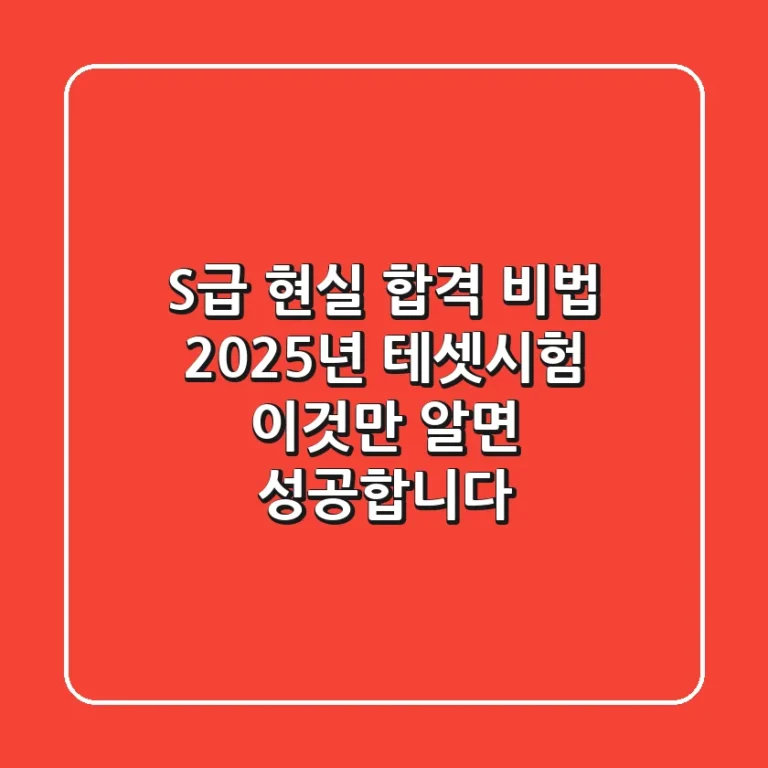 S급 현실 합격 비법! 2025년 테셋시험, 이것만 알면 성공합니다