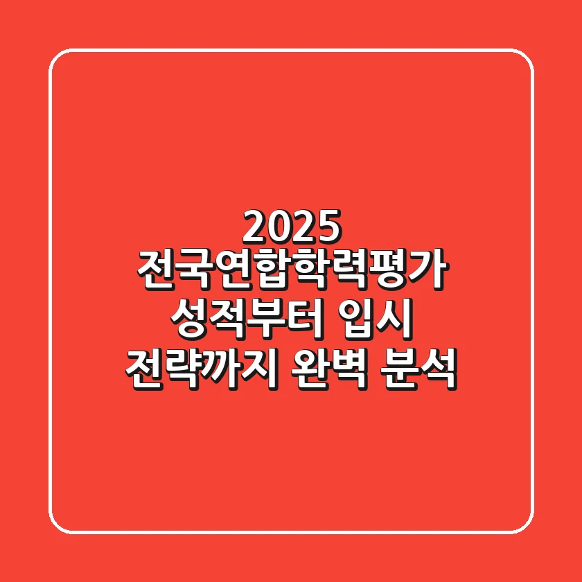 2025 전국연합학력평가, 성적부터 입시 전략까지 완벽 분석!