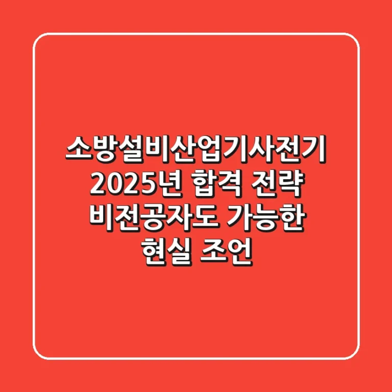 소방설비산업기사(전기), 2025년 합격 전략: 비전공자도 가능한 현실 조언