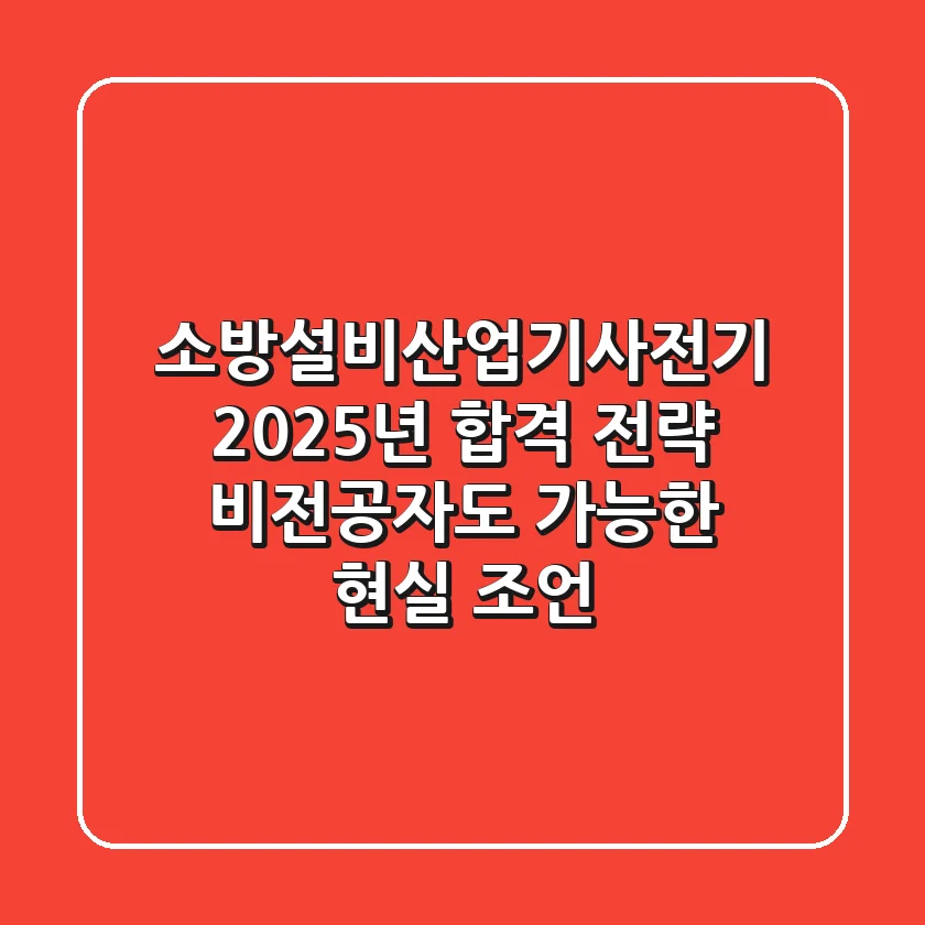 소방설비산업기사(전기), 2025년 합격 전략: 비전공자도 가능한 현실 조언