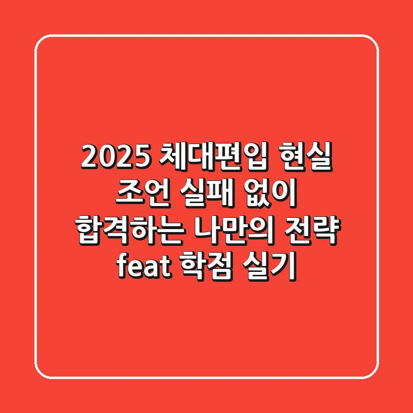2025 체대편입 현실 조언: 실패 없이 합격하는 나만의 전략 (feat. 학점 & 실기)