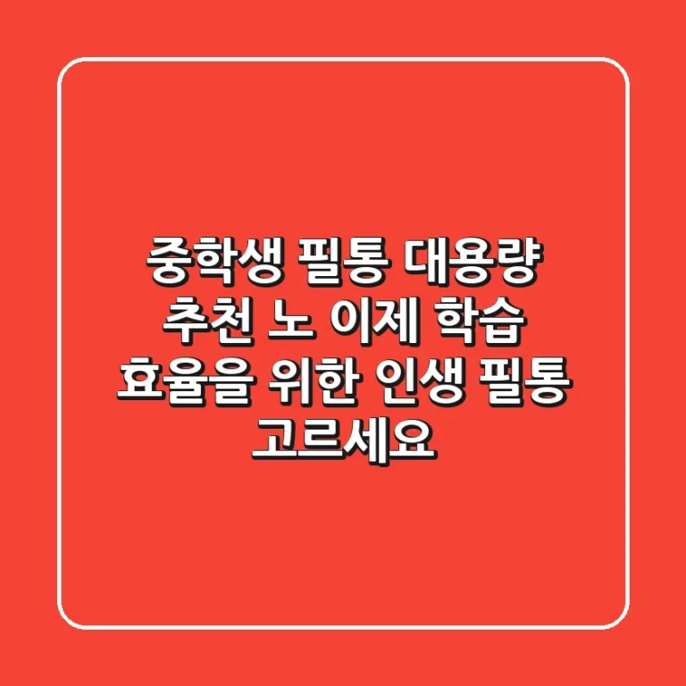 중학생 필통, 대용량 추천? 노! 이제 학습 효율을 위한 '인생 필통' 고르세요