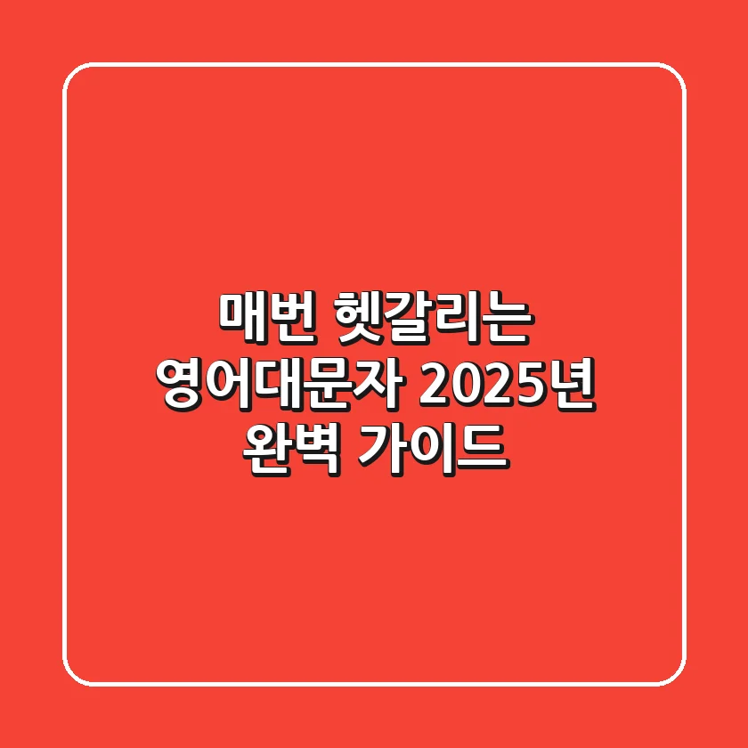 매번 헷갈리는 영어대문자, 2025년 완벽 가이드