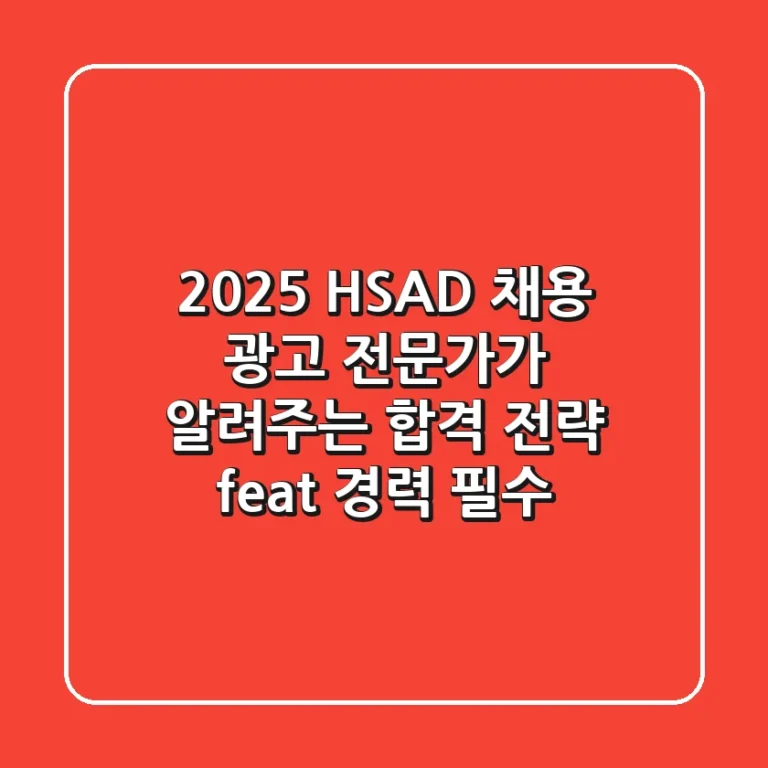 2025 HSAD 채용, 광고 전문가가 알려주는 합격 전략 (feat. 경력 필수)