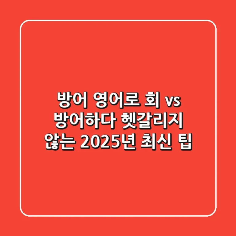 방어 영어로? 회 vs 방어하다, 헷갈리지 않는 2025년 최신 팁