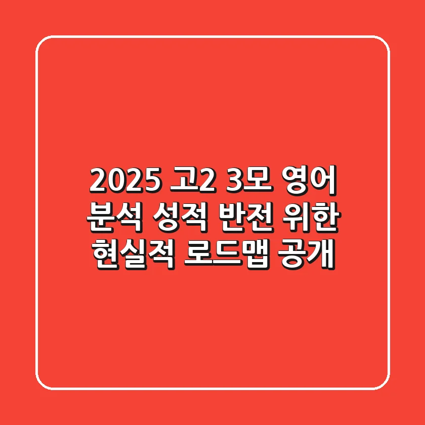 2025 고2 3모 영어 분석: 성적 반전 위한 현실적 로드맵 공개!