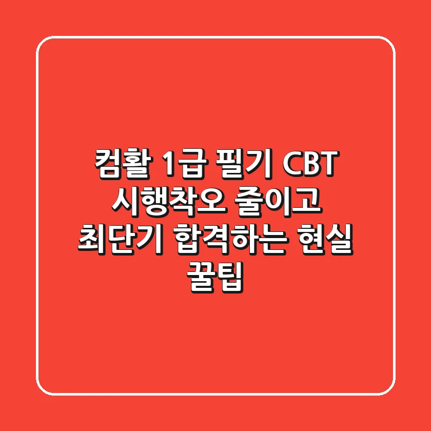 컴활 1급 필기 CBT, 시행착오 줄이고 최단기 합격하는 현실 꿀팁