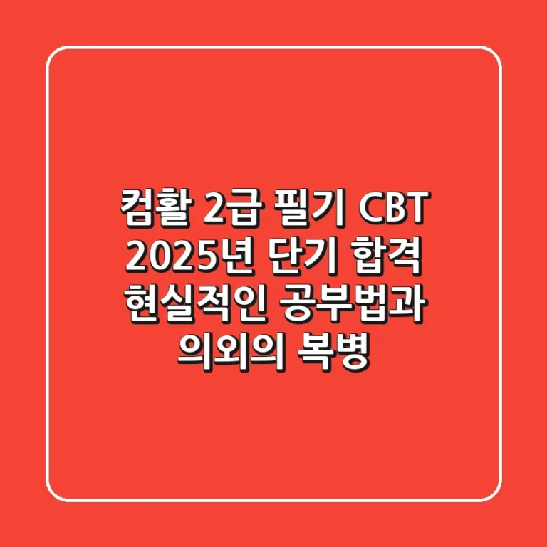 컴활 2급 필기 CBT: 2025년 단기 합격, 현실적인 공부법과 의외의 복병