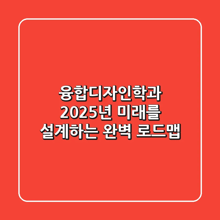 융합디자인학과, 2025년 미래를 설계하는 완벽 로드맵!