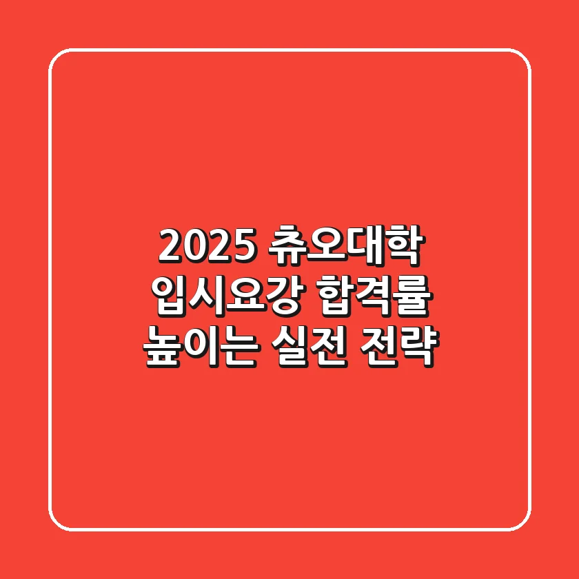 2025 츄오대학 입시요강, 합격률 높이는 실전 전략