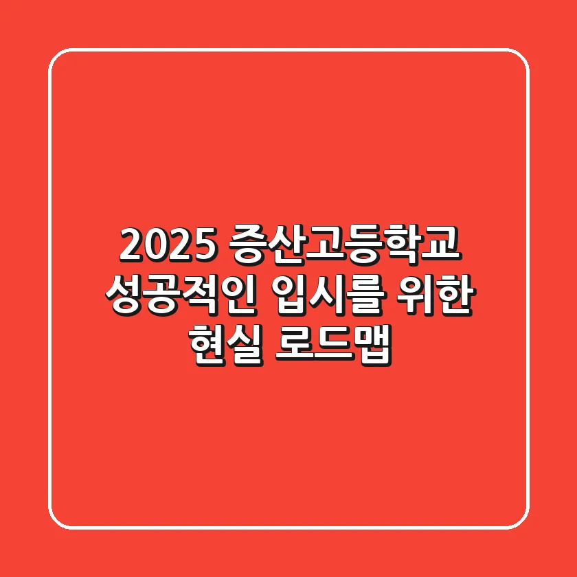 2025 증산고등학교, 성공적인 입시를 위한 현실 로드맵