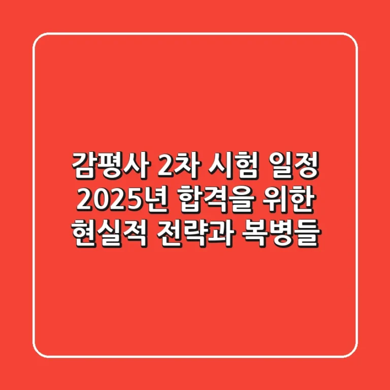 감평사 2차 시험 일정, 2025년 합격을 위한 현실적 전략과 복병들
