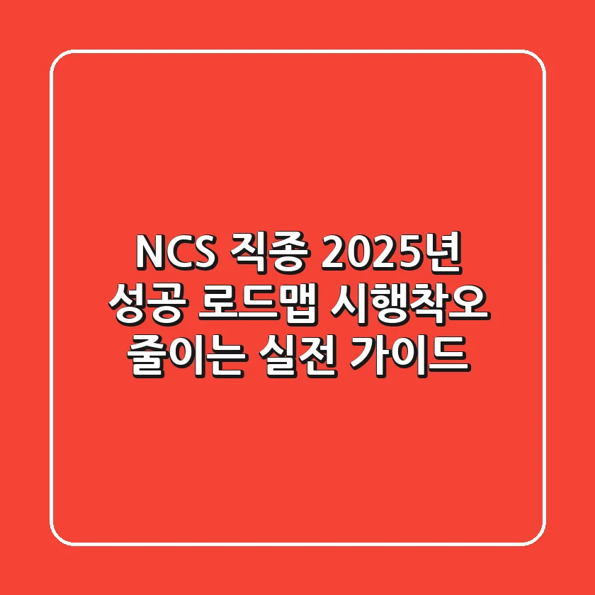 NCS 직종, 2025년 성공 로드맵: 시행착오 줄이는 실전 가이드