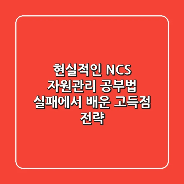 현실적인 NCS 자원관리 공부법: 실패에서 배운 고득점 전략