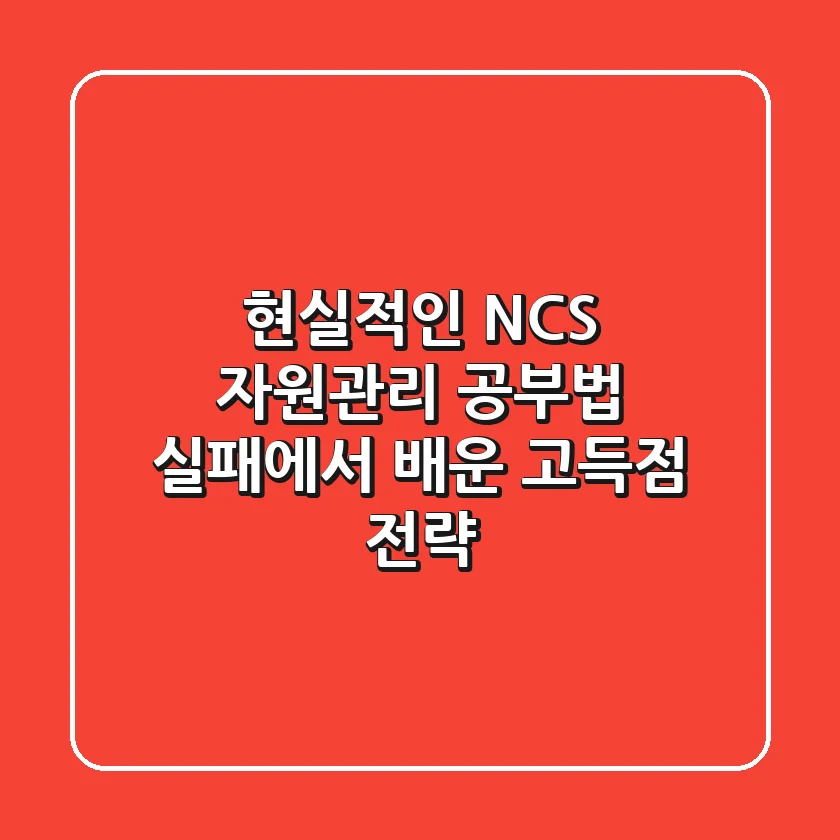 현실적인 NCS 자원관리 공부법: 실패에서 배운 고득점 전략