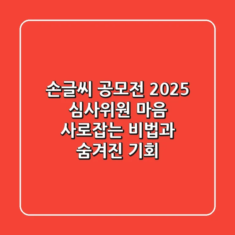 손글씨 공모전 2025: 심사위원 마음 사로잡는 비법과 숨겨진 기회