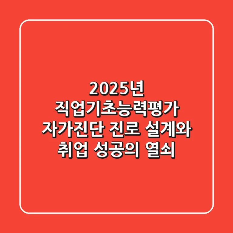 2025년 직업기초능력평가 자가진단, 진로 설계와 취업 성공의 열쇠