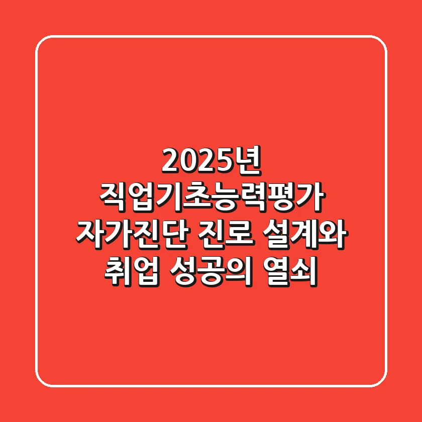 2025년 직업기초능력평가 자가진단, 진로 설계와 취업 성공의 열쇠