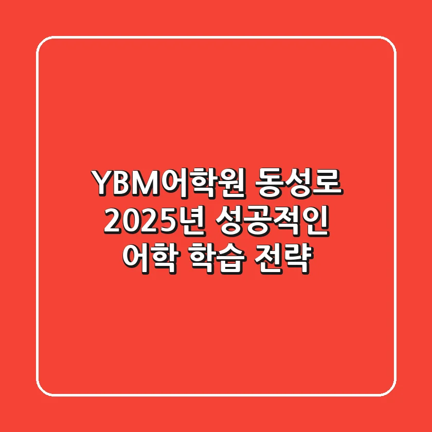 YBM어학원 동성로, 2025년 성공적인 어학 학습 전략
