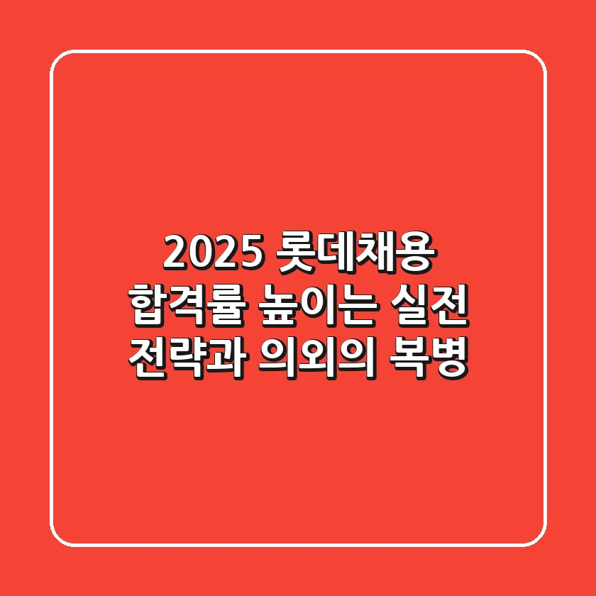 2025 롯데채용, 합격률 높이는 실전 전략과 의외의 복병