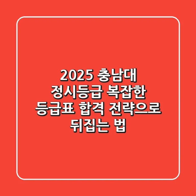 2025 충남대 정시등급: 복잡한 등급표, 합격 전략으로 뒤집는 법