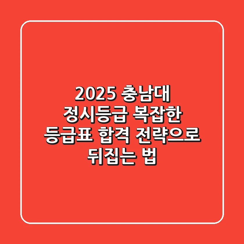2025 충남대 정시등급: 복잡한 등급표, 합격 전략으로 뒤집는 법