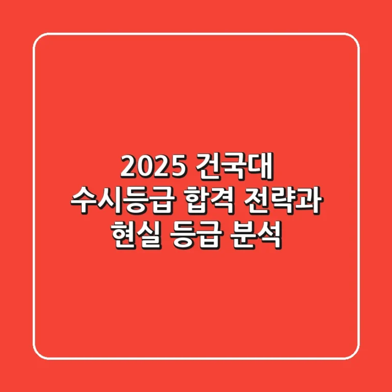 2025 건국대 수시등급: 합격 전략과 현실 등급 분석