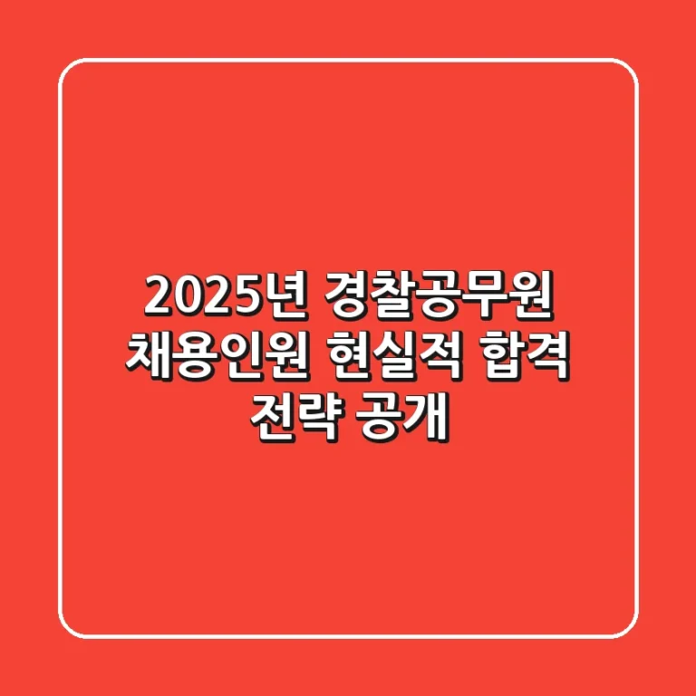 2025년 경찰공무원 채용인원, 현실적 합격 전략 공개