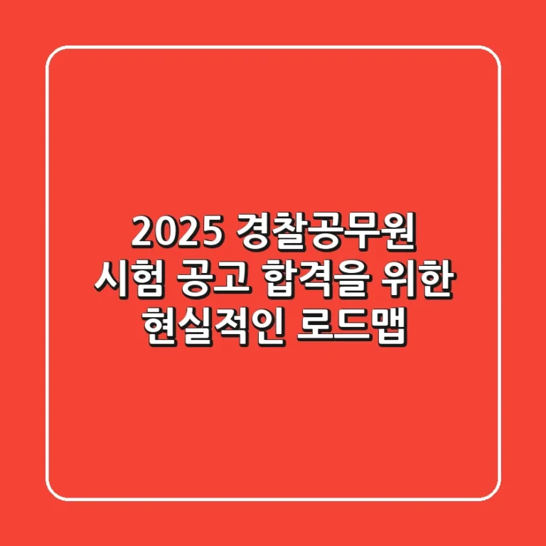 2025 경찰공무원 시험 공고: 합격을 위한 현실적인 로드맵