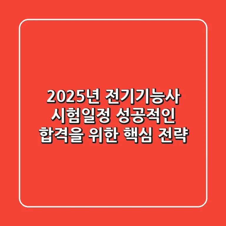 2025년 전기기능사 시험일정, 성공적인 합격을 위한 핵심 전략