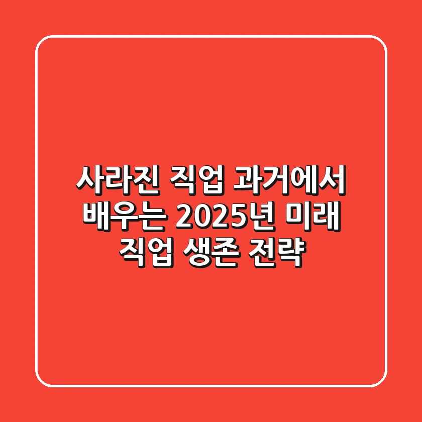 사라진 직업: 과거에서 배우는 2025년 미래 직업 생존 전략