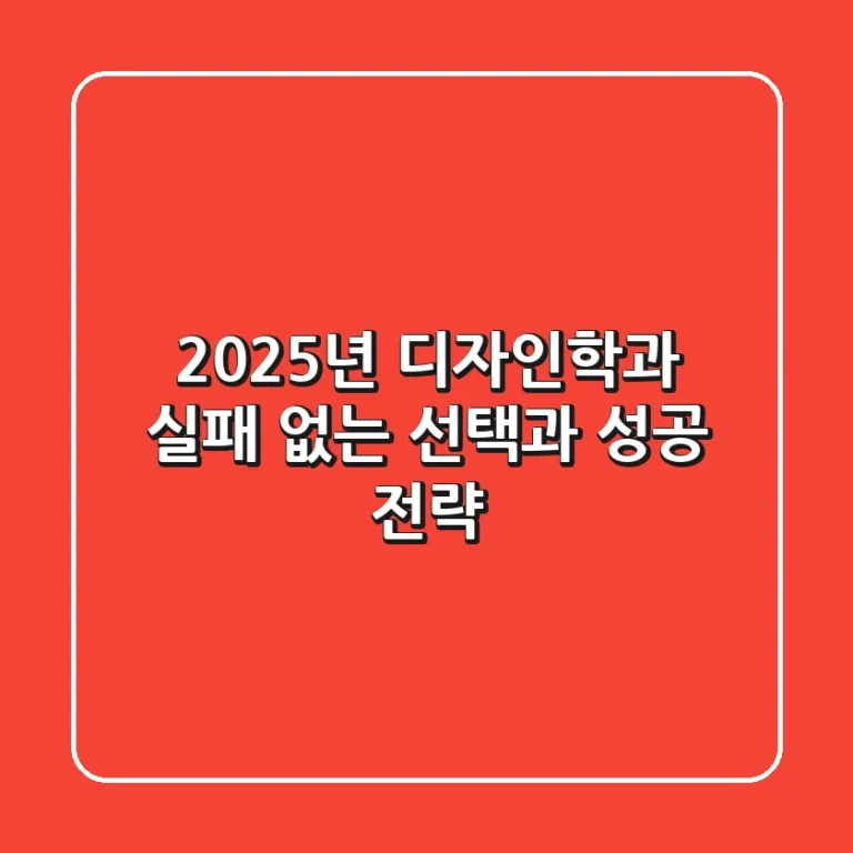2025년 디자인학과, 실패 없는 선택과 성공 전략
