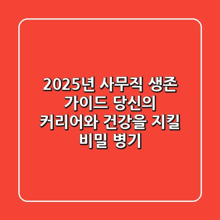 2025년 사무직 생존 가이드: 당신의 커리어와 건강을 지킬 비밀 병기