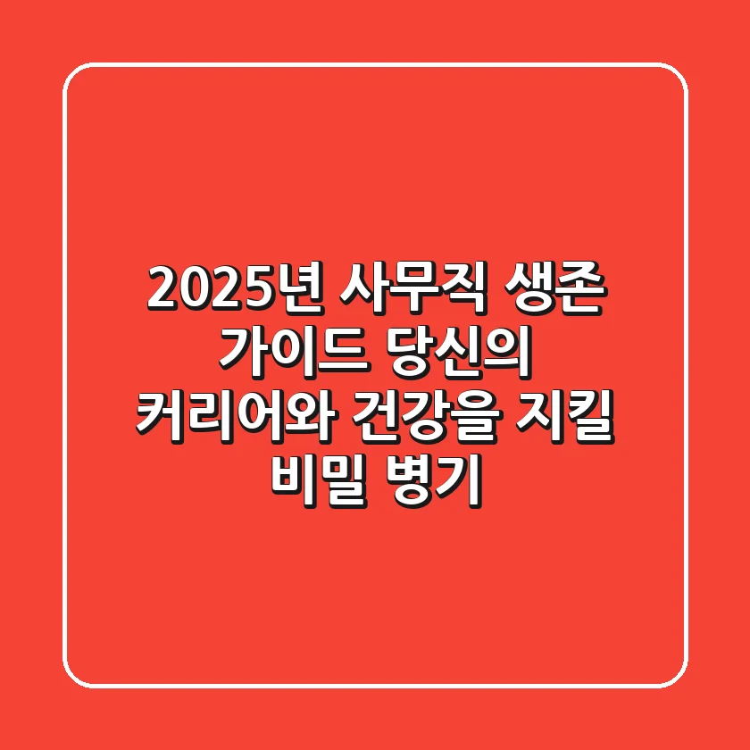 2025년 사무직 생존 가이드: 당신의 커리어와 건강을 지킬 비밀 병기