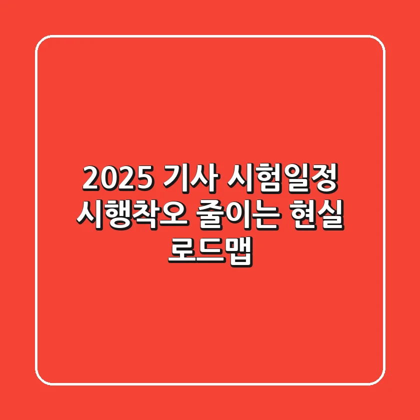 2025 기사 시험일정, 시행착오 줄이는 현실 로드맵