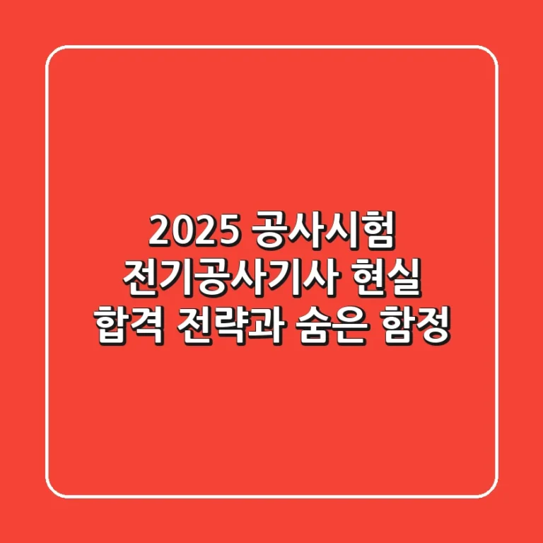 2025 공사시험, 전기공사기사 현실 합격 전략과 숨은 함정