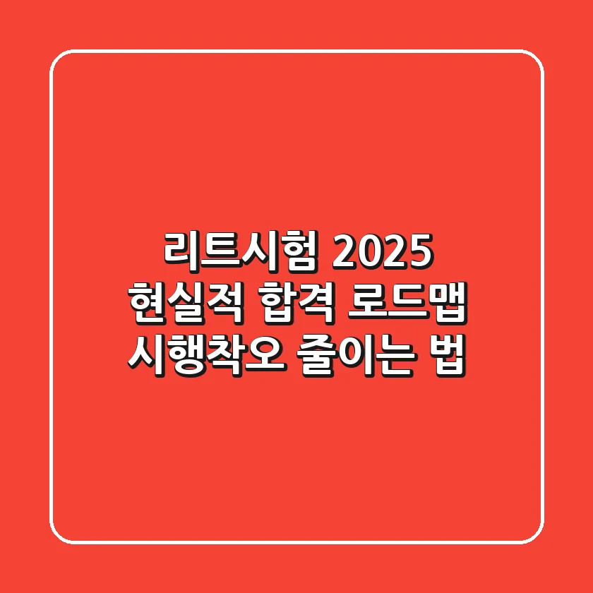 리트시험 2025: 현실적 합격 로드맵, 시행착오 줄이는 법